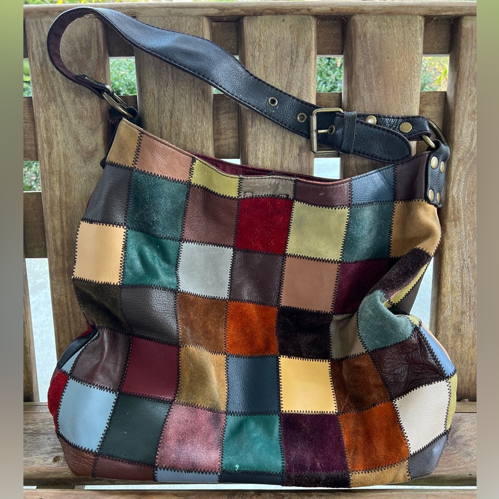 Lucky Brand Leather & Suede Patchwork Tote